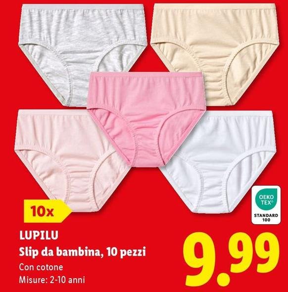 Lupilu - Slip Da Bambina, 10 Pezzi