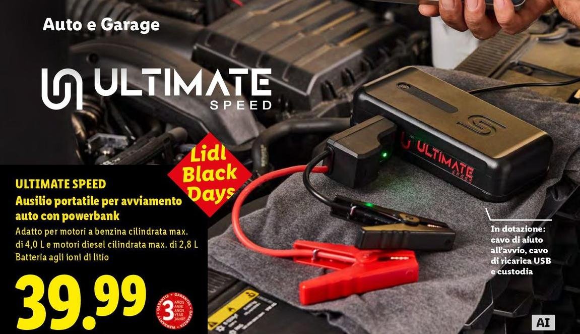 Ultimate Speed - Ausilio Portatile Per Avviamento Auto Con Powerbank