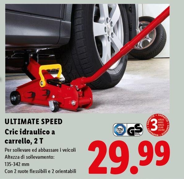 Ultimate Speed - Cric Idraulico A Carrello, 2 T