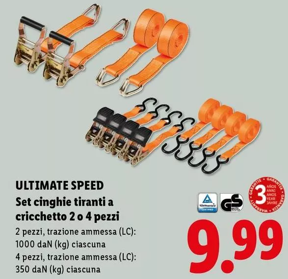 Ultimate Speed - Set Cinghie Tiranti A Cricchetto 2 O 4 Pezzi