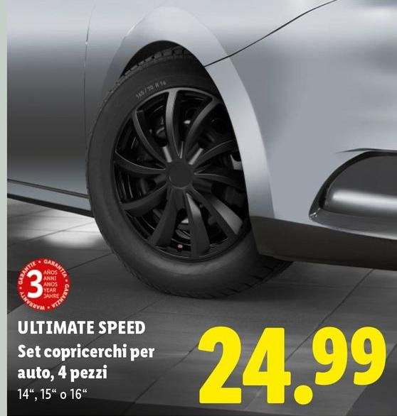 Ultimate Speed - Set Copricerchi Per Auto, 4 Pezzi