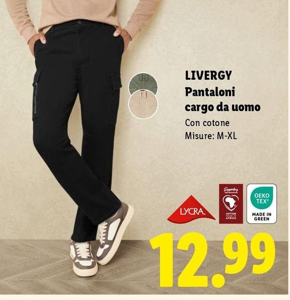 Livergy - Pantaloni Cargo Da Uomo