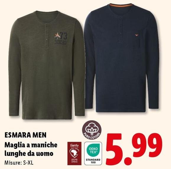 Esmara Men - Maglia A Maniche Lunghe Da Uomo
