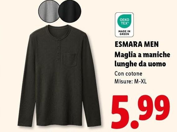 Esmara Men -  Maglia A Maniche Lunghe Da Uomo