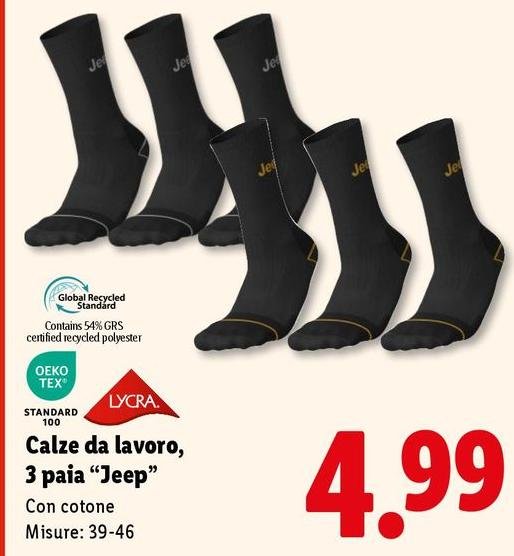 Jeep - Calze Da Lavoro, 3 Paia