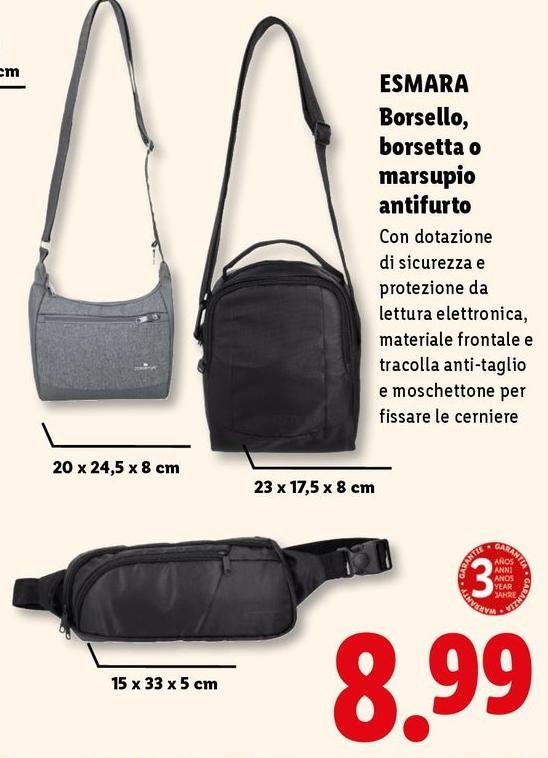 Esmara - Borsello, Borsetta O Marsupio Antifurto