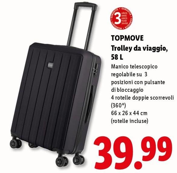 Topmove - Trolley Da Viaggio, 58 L