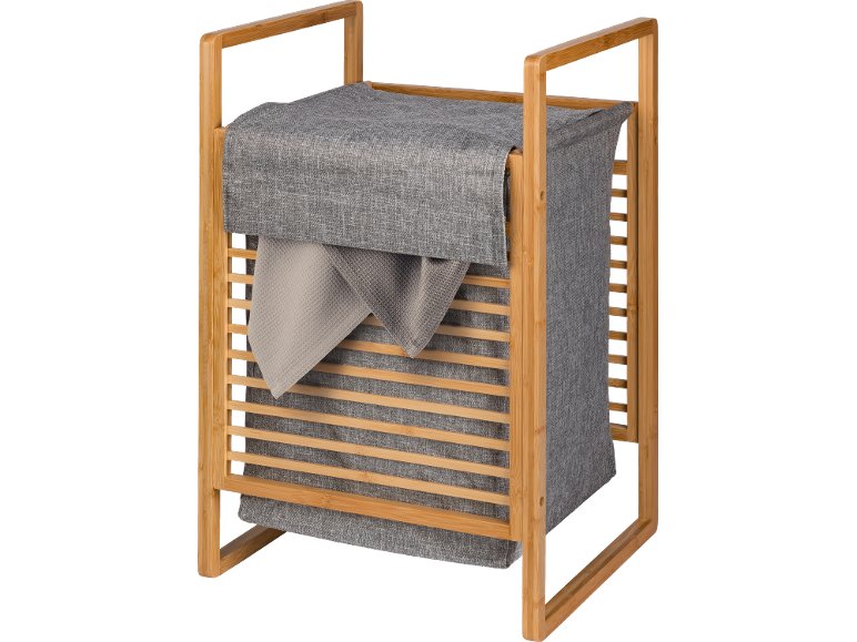 Cesto portabiancheria o portaoggetti angolare in bambù