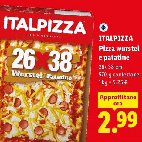 Italpizza - Pizza Wurstel E Patatine