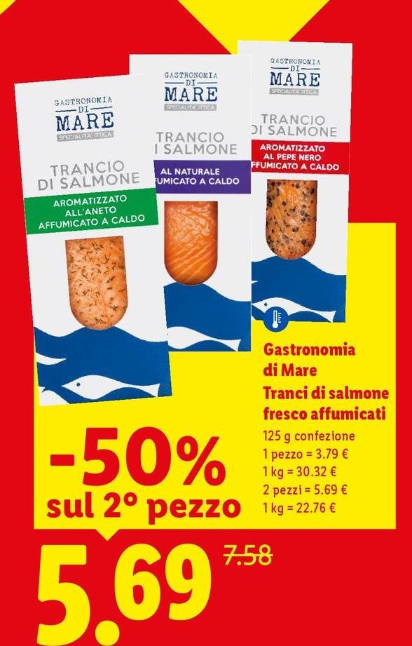Gastronomia Di Mare - Tranci Di Salmone Fresco Affumicati