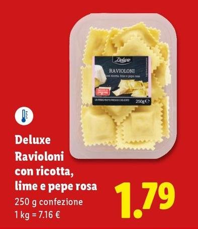 Deluxe - Ravioloni Con Ricotta, Lime E Pepe Rosa