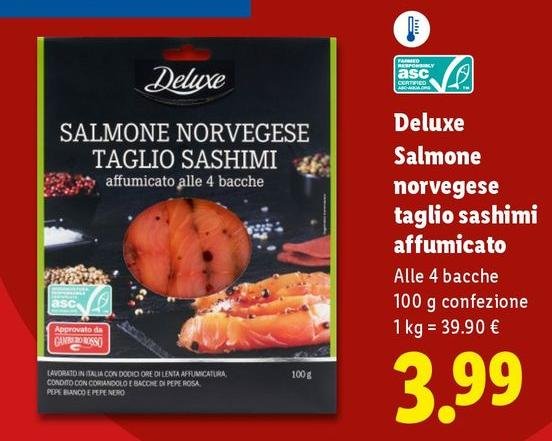 Deluxe - Salmone Norvegese Taglio Sashimi Affumicato