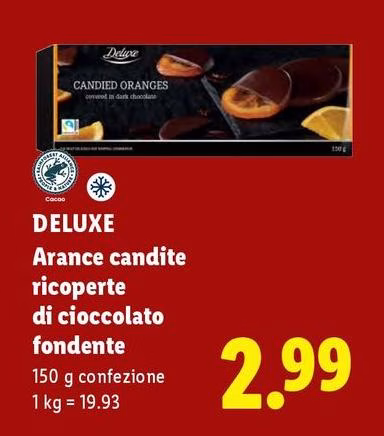 Deluxe - Arance Candite Ricoperte Di Cioccolato Fondente