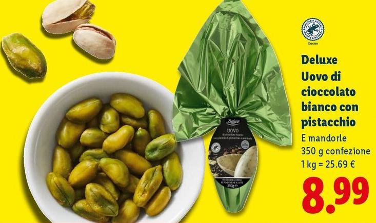 Deluxe - Uovo Di Cioccolato Bianco Con Pistacchio