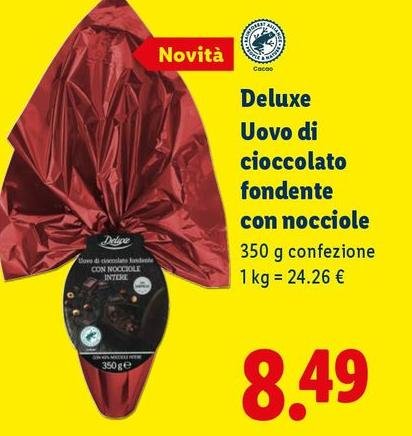 Deluxe - Uovo Di Cioccolato Fondente Con Nocciole
