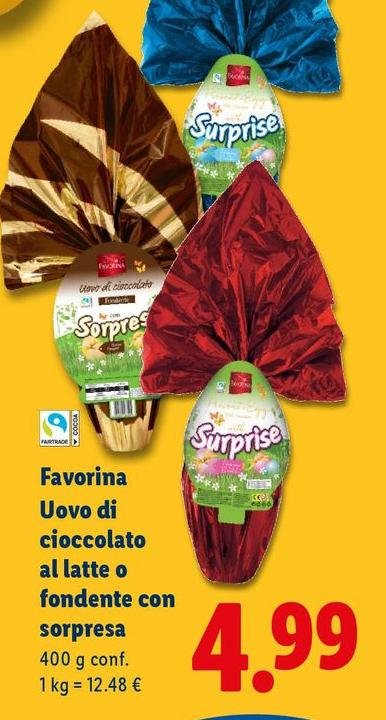 Favorina - Uovo Di Cioccolato Al Latte O Fondente Con Sorpresa