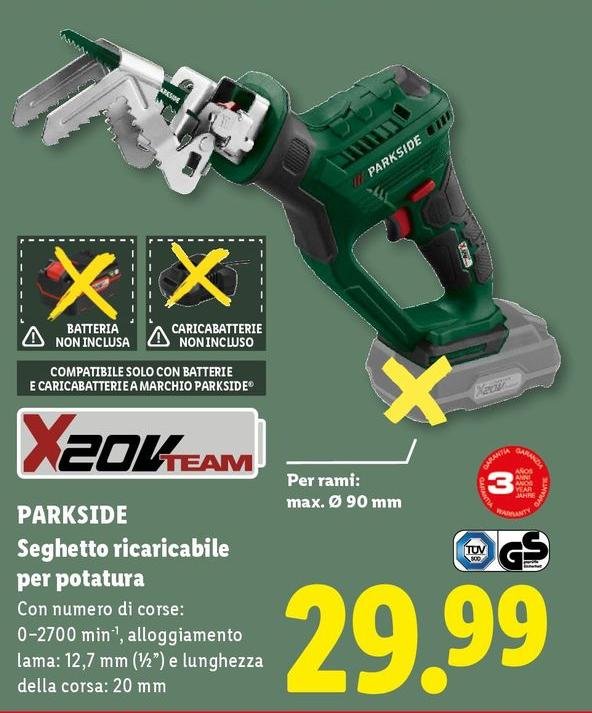 Parkside - Seghetto Ricaricabile Per Potatura
