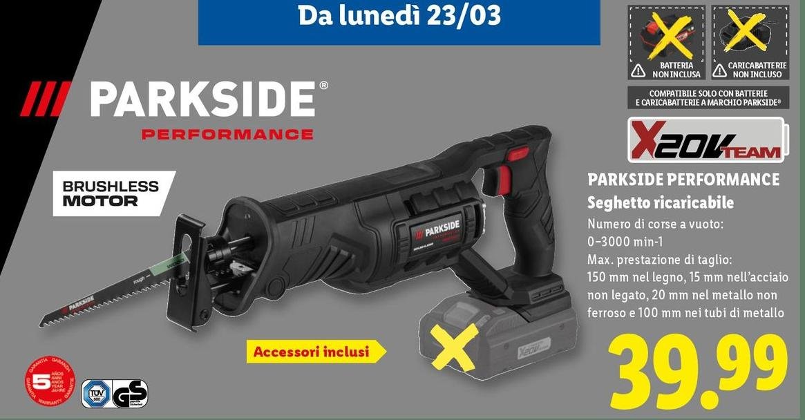 Parkside Performance - Seghetto Ricaricabile