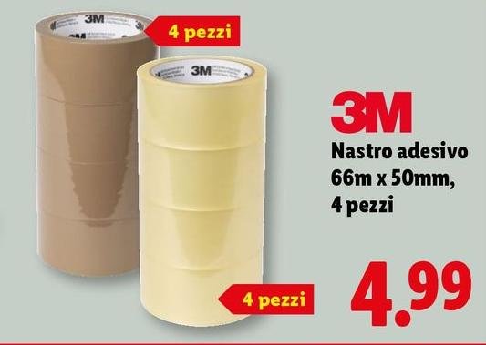 Nastro Adesivo 66m X 50mm, 4 Pezzi