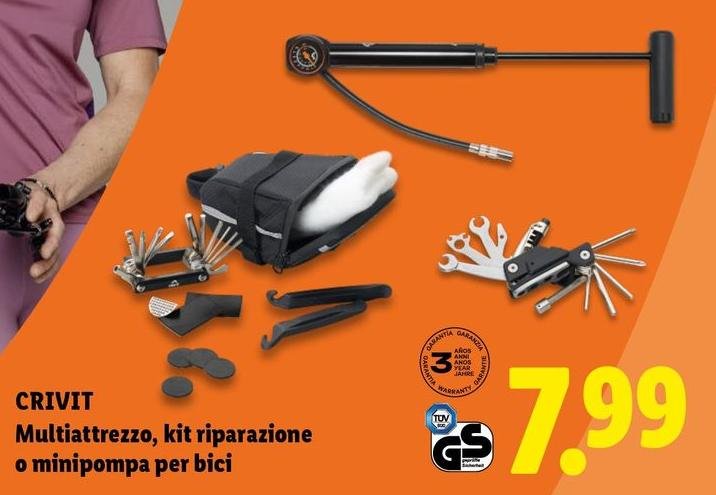 Crivit - Multiattrezzo, Kit Riparazione O Minipompa Per Bici