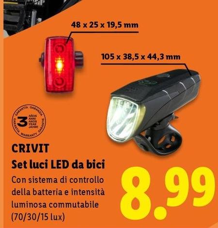 Crivit - Set Luci LED Da Bici