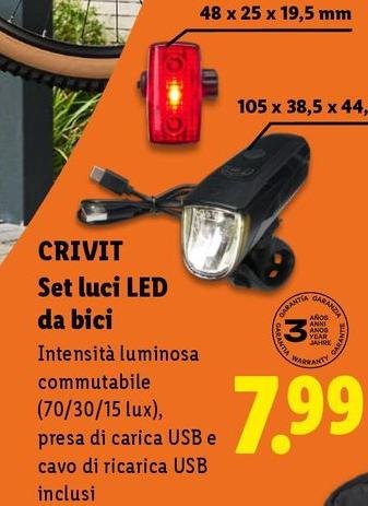Crivit - Set Luci Led Da Bici