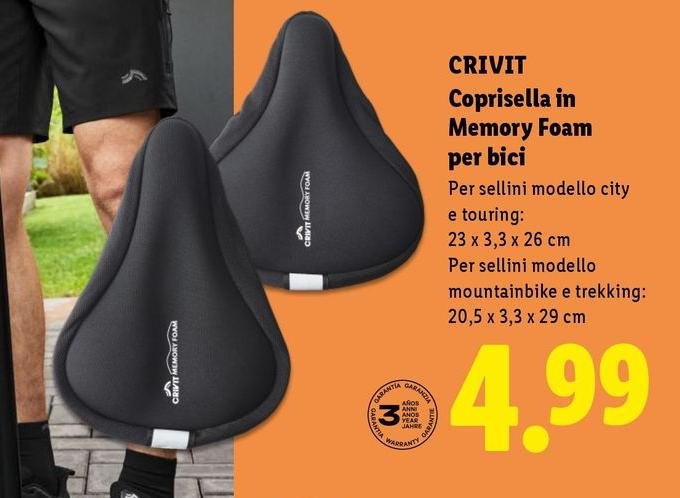 Crivit - Coprisella In Memory Foam Per Bici