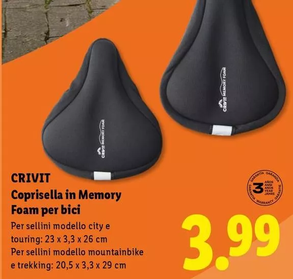 Crivit - Coprisella In Memory Foam Per Bici