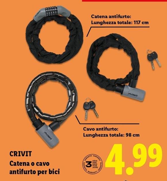 Crivit - Catena O Cavo Antifurto Per Bici