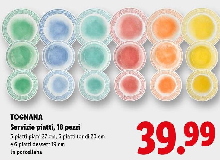 Tognana - Servizio Piatti, 18 Pezzi