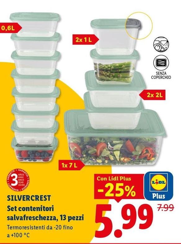 Silvercrest - Set Contenitori Salvafreschezza, 13 Pezzi