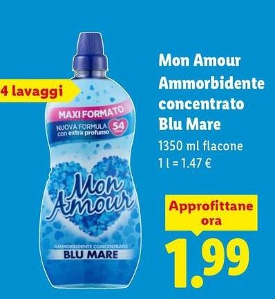 Mon Amour - Ammorbidente Concentrato Blu Mare