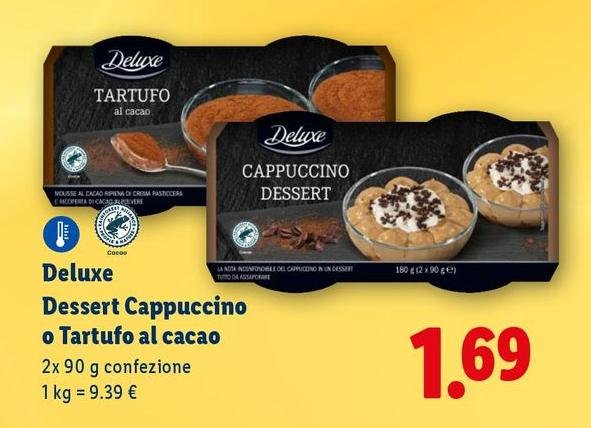 Deluxe - Dessert Capuccino O Tartufo Al Cacao