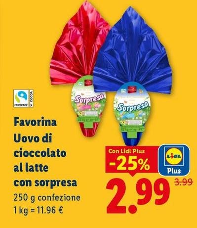 Favorina - Uovo Di Cioccolato Al Latte Con Sorpresa