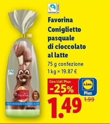 Favorina - Coniglietto Pasquale Di Cioccolato Al Latte