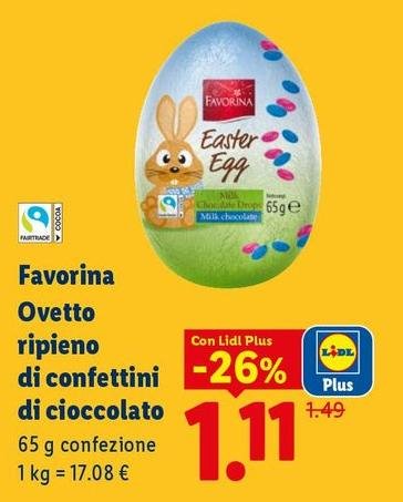 Favorina -  Ovetto Ripeno Di Confettini Di Cioccolato