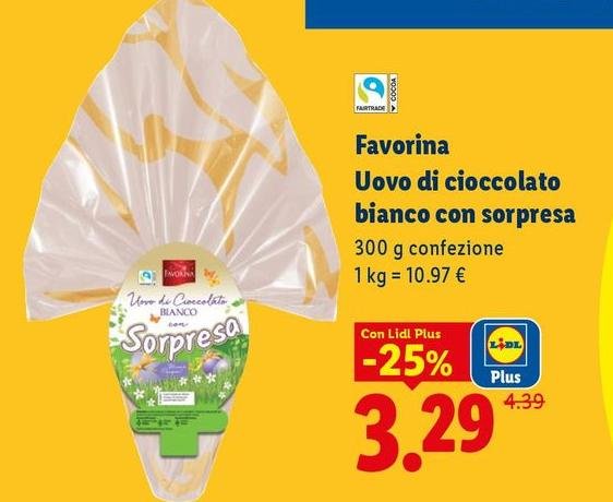 Favorina - Uovo Di Cioccolato Bianco Con Sorpresa
