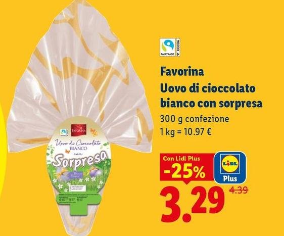 Favorina - Uovo Di Cioccolato Bianco Con Sorpresa
