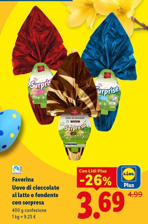 Favorina - Uovo Di Cioccolato Al Latte Fondente Con Sorpresa