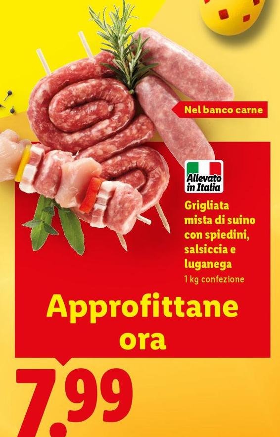Grigliata Mista Di Suino Con Spiedini, Salsiccia E Luganega