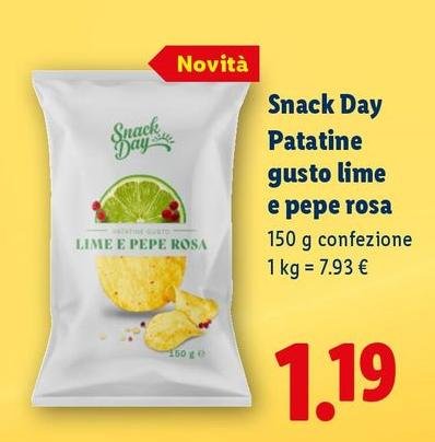 Snack Day - Patatine Gusto Lime E Pepe Rosa