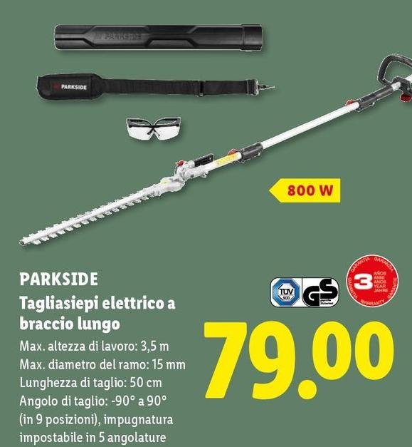 Parkside - Tagliasiepi Elettrico A Braccio Lungo