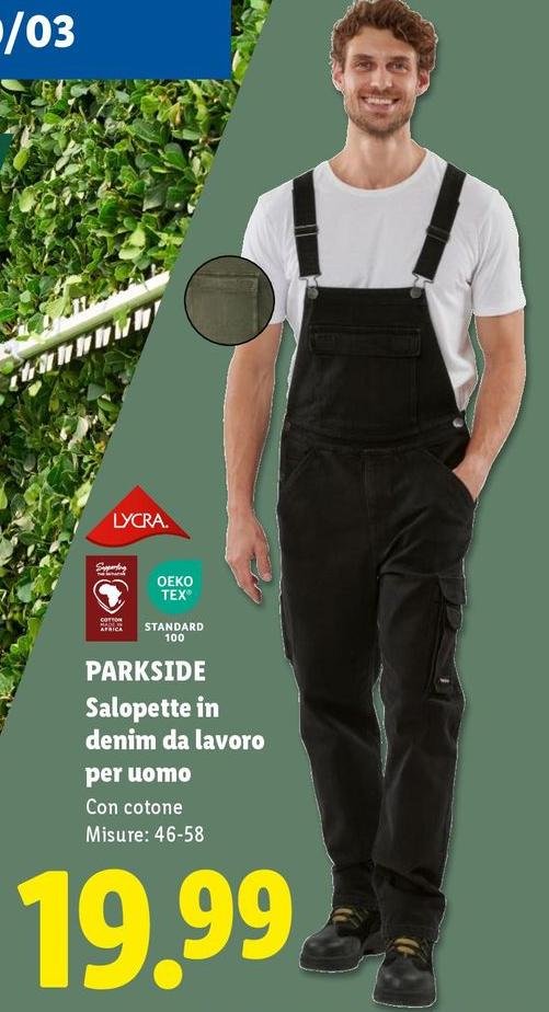 Parkside - Salopette In Denim Da Lavoro Per Uomo