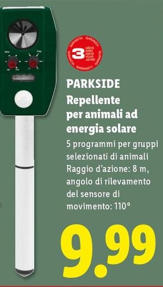 Parkside - Repellente Per Animali Ad Energia Solare