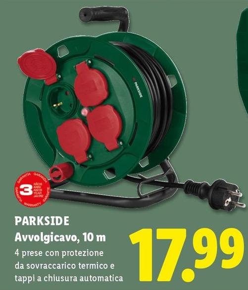 Parkside - Avvolgicavo, 10 M