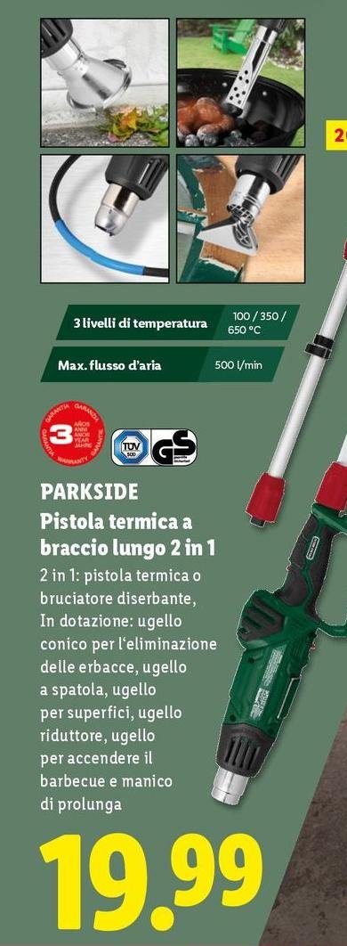 Parkside - Pistola Termica A Braccio Lungo 2 In 1