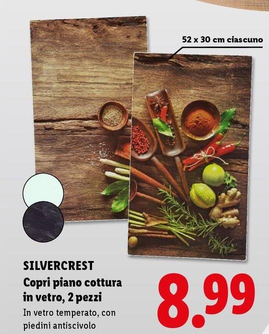 Silvercrest - Copri Piano Cottura In Vetro, 2 Pezzi