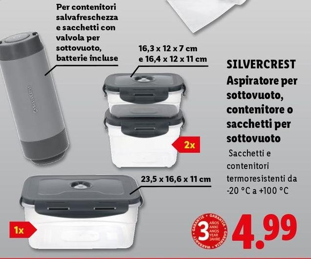 Silvercrest - Aspiratore Per Sottovuoto, Contenitore O Sacchetti Per Sottovuoto