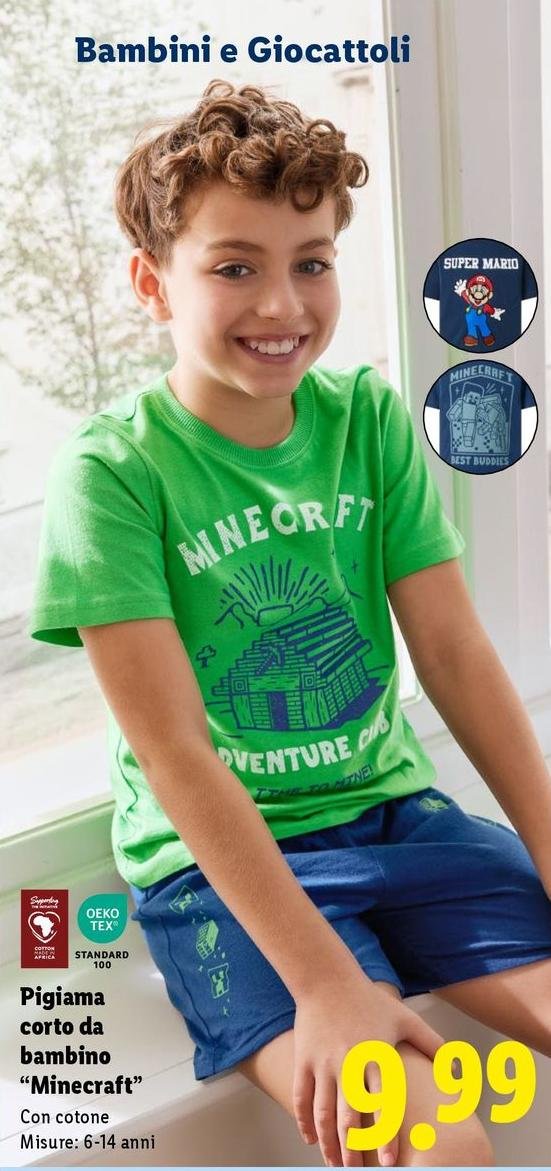Pigiama Corto Da Bambino "Minecraft"
