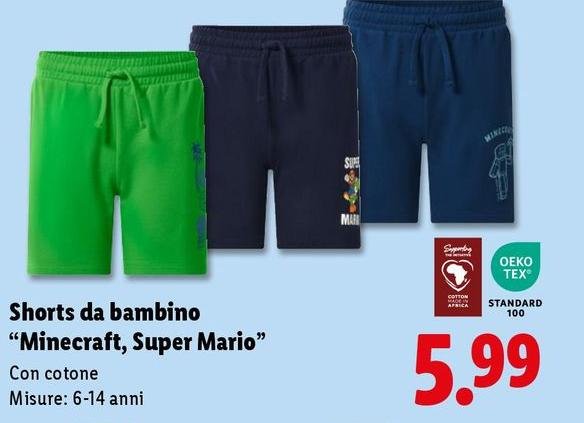 Shorts Da Bambino "Minecraft, Super Mario"